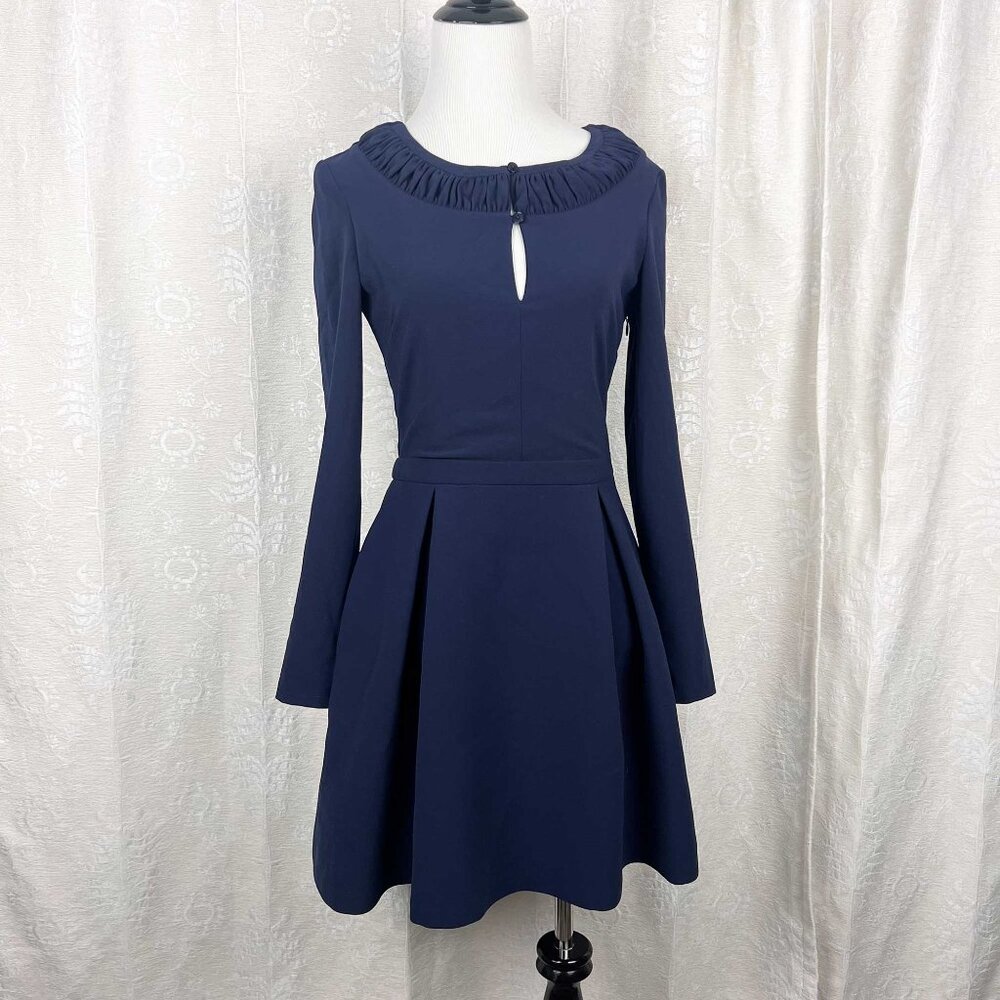 Patrizia Pepe keyhole fit & flare mini dress dark blue